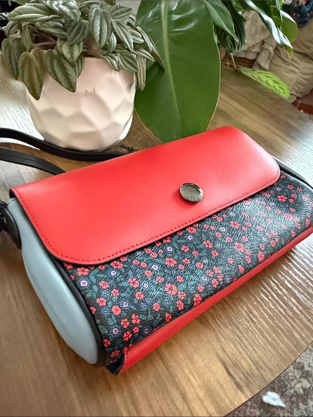 ** COACH ** Rare Floral Print Crossbody Wallet Set, Colorblock - Picture 3 of 16